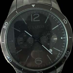Express men's chronograph watch. Gunmetal-tone stainless steel dark grey bracele